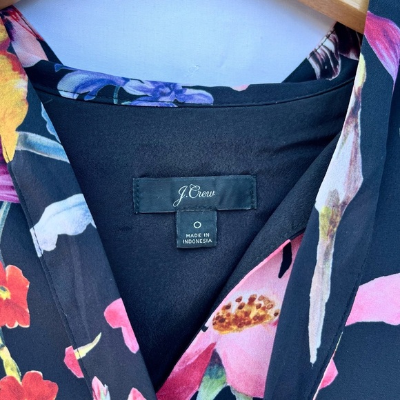 J.CREW | TIE-NECK MIDI DRESS IN MIDNIGHT FLORAL SIZE 0 - Picture 8 of 9